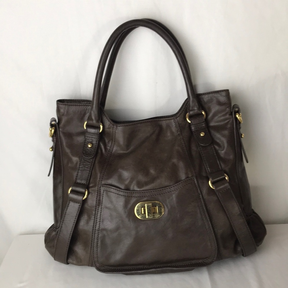Badgley Mischka  brown leather bag